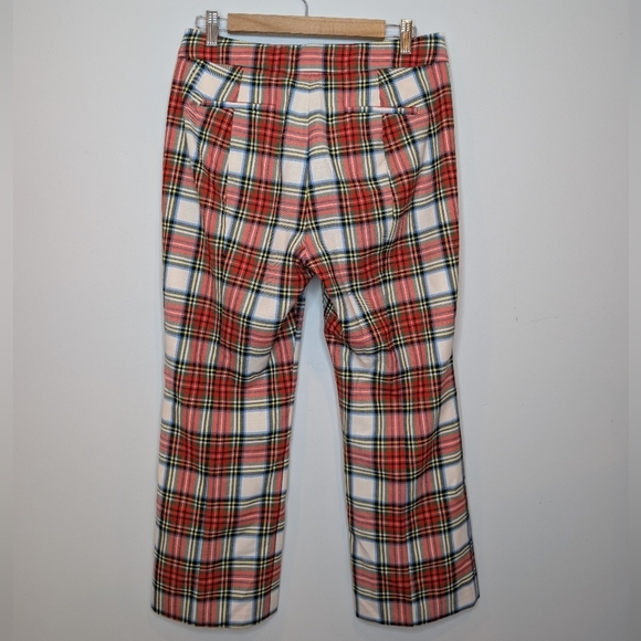 J Crew Willa Cropped Flare Pant in Snowy Stewart Tartan Wool Blend 8P - Picture 2 of 15